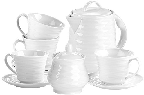 Rosenstein & Söhne Geschirr: Porzellan-Kaffee- & Tee-Service, 10-tlg., für Wasserkocher WSK-270.rtr (Kaffeeservice, Kaffee-Set, Tasse)