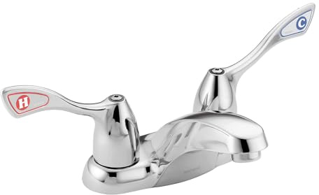 Moen Commercial M-Bition Chrome Two-Handle Centerset Bathroom Faucet 1.5 GPM, 8800