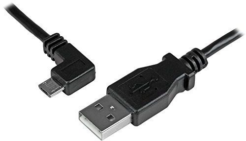 StarTech 1m/3ft USB-A to Micro-B Cable - Left-Angle - M/M (USBAUB1MLA) | USB 2.0, Charge and sync, Left-angle Micro-USB, 30/24 AWG, Male to Male, Full charging power, Lifetime warranty