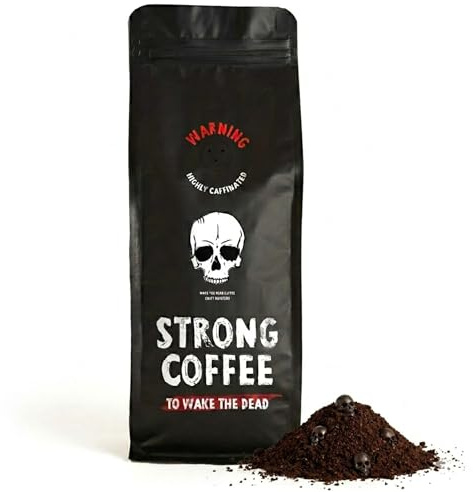 Strong Coffee to Wake the Dead - 500g Ground Coffee | Intense Body and Full Flavour | High Caffeine | Natural Strong Coffee