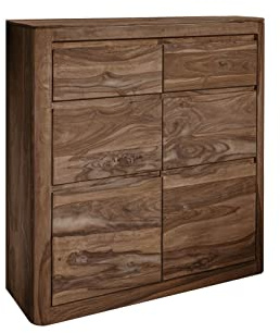 MASSIVMOEBEL24.DE | Toronto Kommode 100x111x37 Sheesham/Palisander, Farbe:Dunkelbraun gebeizt, Größe:100x37x111 cm (BxTxH)