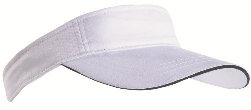 MB Caps Sport Sun Visor mit kontrastfarbenem Sandwich in 12 Farben für Golf, Tennis, Angeln von notrash2003® (Weiss-Navy)
