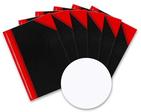 Bantex Notizbuch A5 blanko, 192 Seiten, 70 g/m², Hardcover, schwarz, 6 Stück