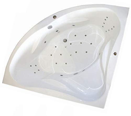 Whirlpool Combination System, Whirlpool Bathtub Water/Air, Premium Flat Whirlpool for Wellness and Relaxation for Almost All Tubs