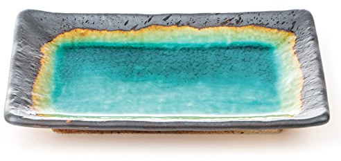 Turquoise Crackleglaze Japanese Plate