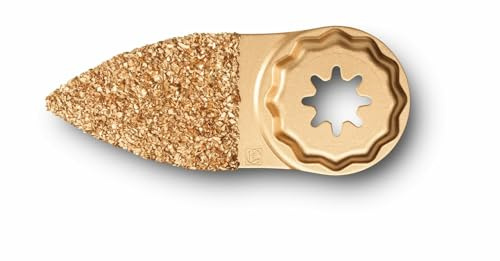 FEIN Raspa in Metallo Duro, Attacco Starlock Plus, per lavorazione di Stucco, Collante, Muratura, Legno, Forma a dito, rivestimento su entrambi i lati.