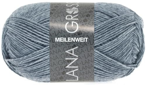 LANA GROSSA Meilenweit 50g | Sockenklassiker, waschmaschinenfest | Handstrickgarn aus 80% Schurwolle & 20% Polyamid | 50g Wolle zum Stricken & Häkeln | 210m Garn FB1302