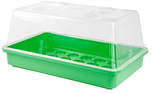 mgc24 Zimmergewächshaus Greenhouse - Anzuchtschale mit Deckel und Belüftung - Grün