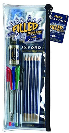 Helix Oxford Complete Stationery Set in 13.5 inch Pencil Case