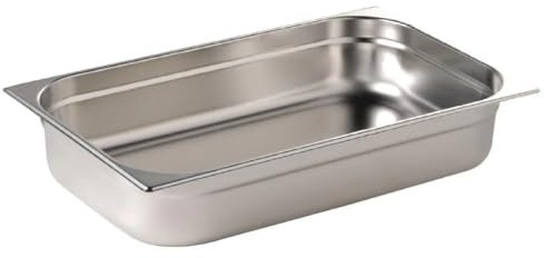 Vogue 12937 Stainless Steel 1/1 Gastronorm Pan 9Ltr/65mm Deep Food Container, Silver