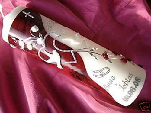 Hochzeitskerze 250/70 mm inkl. Zubehör für selbstbeschriften VH-2