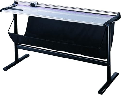 Olympia TR 1307 Rollenschneidegerät | Papierschneider Din A0 | 1300 mm Arbeitsbreite | Schneidemaschine Papier | bis zu 7 Blätter | Papierschneidemaschine mit Auffangbehälter & Untergestell | Silber