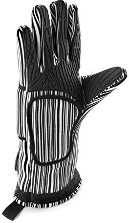 Lacor - 60062 - Guantes Horno XL, Guantes Horno Cocina, Máxima Seguridad, Gran Resistencia al Calor, Algodón con Doble Acolchado, Silicona y Poliéster, Apto para Lavadora y Secadora, 32 cm, Negro