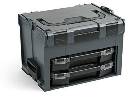 Bosch Sortimo LS BOXX 306 | inkl. i-BOXX 72 H3 & i-BOXX 72 I3 in Anthrazit | Professioneller Werkzeugkoffer leer | Werkzeugkiste leer Kunststoff