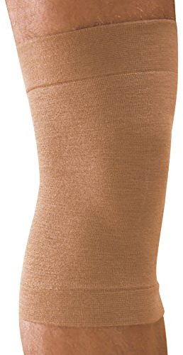 MANIFATTURA BERNINA Elan 2008 (Größe 3) – Elastische schlauchförmige Thermoknieschützer aus Merinowolle und Angorawolle - Kniewärmer 2 Stück Farbe beige