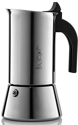 Bialetti Venus Caffettiera in Acciaio Inox, Adatta all'Induzione, Inossidabile, Argento, 10 Tazze