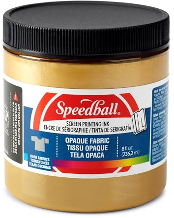 Speedball Opaque Fabric Screen Printing Ink Colour: Gold, Size: 8 oz