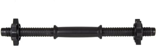 Gymtek - Kurzhantelstange, Länge 35-40cm, Ø 24mm (+/-2mm), 2 Sternverschlüsse Griff gerändelt Hantelstange Kurzhantel Hantelgriffe für Gewichte Hantelscheiben Dumbbells - Schwarz