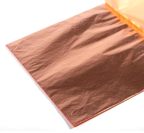 BK BILDERRAHMEN KOLMER BLATTMETALL | 14x14 cm, 25 Blatt, kupferfarben | Metallic Folie, Blattkupfer Imitat