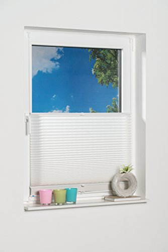 K-home Klemmfix-Doppelplissee 2-in-1 Lichtschutz mit Verdunklung 60 x 130 (B x L) weiß