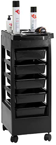 CARRELLO PER PARRUCCHIERI A 5 CASSETTI PORTA PHON PARRUCCHIERE PORTA OGGETTI ESTETISTA Melcap