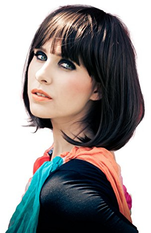 CAISHA Perücke Bob Wig Cosplay Fasching Halloween Schwarzbraun SH032c