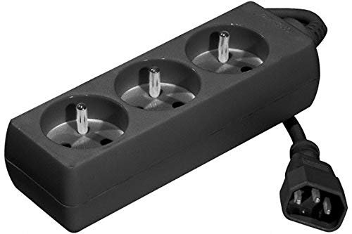 CONECTICPLUS Multiprise électrique 3 Prises IEC 14 spéciale onduleur 1.50m Noire
