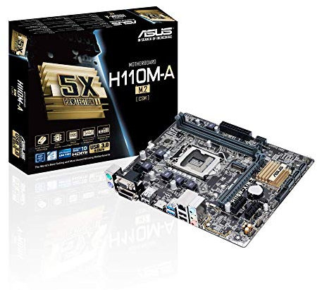 Asus H110M-A/M.2 Mainboard Sockel 1151 (mATX, Intel H110, 2x DDR4, 1x M.2/M-Key, 4x SATA 6Gb/s, 2x USB 3.0, 2x USB 2.0, PCIe 3.0)