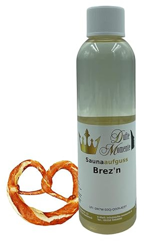 Dufte Momente | Saunaduft Konzentrat Brez'n 250ml | für Finnische Sauna, Banja, Biosauna, Sanarium, … | vegan und ohne Tierversuche