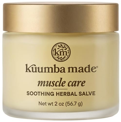 Kuumba Made Muscle Care Herbal Salve, Soothing Plant-Based Balm with Arnica, St. John’s Wort & Ginger, 2 Oz