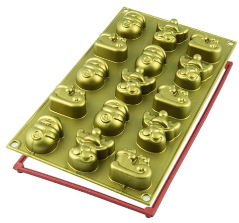 silikomart 26.166.63.0068 SF166 Moule Thème Noël 15 Cavités Silicone Doré