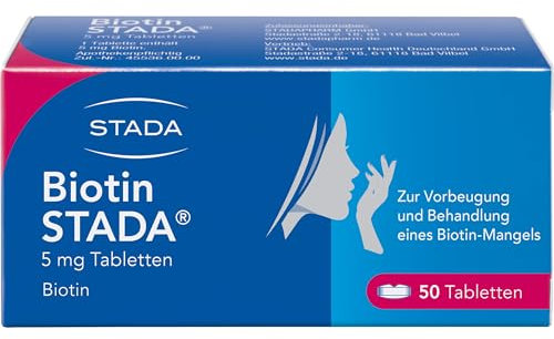 Biotin STADA 5 mg. Zur Vorbeugung und Behandlung eines Biotinmangels, 50 St