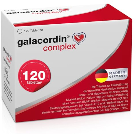 galacordin complex 120 Tabletten - mit Thiamin zur Unterstützung einer gesunden Herzfunktion, mit Kalium und Magnesium für eine normale Muskelfunktion, unterstützt den Blutdruck