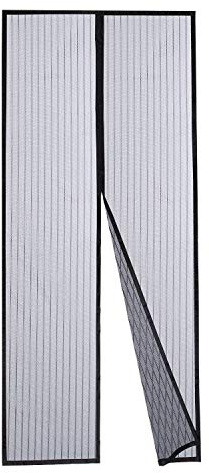 DOOREASY Magnetic Screen Optional Sizes Screen Door, Full Frame Loop Sewn Polyester Mesh, Add-on Magnets and Weight Bars, No Slightest Gap (Fits Doors Up To 28x79)
