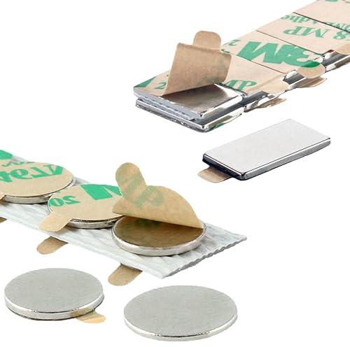 KLEBESHOP24 magneti autoadesivi al neodimio – calamite adesive da incollare, rotondi 10 x 1 mm, 100 pezzi