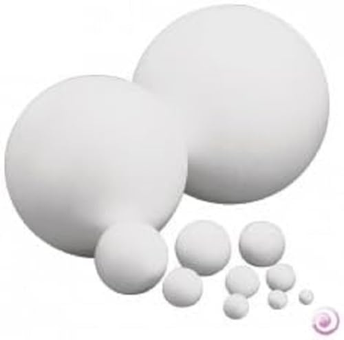 Rayher Hobby 3306400 Styropor-Kugeln, 2 Halbschalen, 50 cm Durchmesser, Weiss/Opulenter Garten