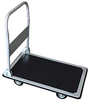 BULLDOZER PRO Foldable Trolley, Heavy Duty, Folding, Platform Trolley, Truck, Trolley, Rubber Edges, Two Castor Wheels, Two Swivel Wheels, Folding Handle, Domestic, Commercial, 150kg (82x73.5x47.5cm)