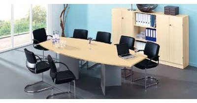 Tisch Meeting KT mit Holzuntergestell in Silber Ausführung (Tischplatte): Grau