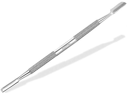 Profi Nagelhautschieber Pusher Doppelinstrument aus Rostfreiem Edelstahl | Beauty Nagelinstrument für die Maniküre und Pediküre 13 cm