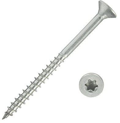 500 Stück Edelstahl-Schrauben 4x50 mm Teilgewinde Torx - Spanplattenschrauben mit Senkkopf - Holzschrauben/Holzbauschrauben - Werkstoff A2 VA V2A - Edelstahlschrauben/Universalschrauben TX20