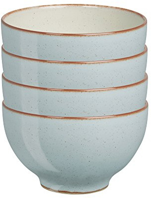 Denby - Heritage Pavilion Small Bowls Set of 4-10.5oz Capacity - Dishwasher, Microwave Safe - Two Tone Grey Glaze - Ceramic Stoneware - Tableware for Cereal, Pasta, Soups or Rice