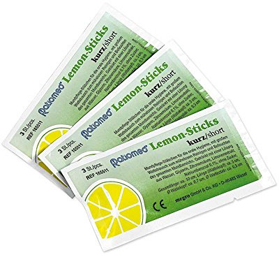 Ratiomed Lemon-Sticks Mundpflege-Stäbchen Dentalsticks kurz, zuckerfrei, 25x3 St