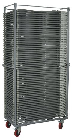 Office Star Caddy with Swivel Casters and Locking Wheels, for PC-54 Folding Chairs Light Grey