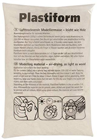 GLOREX 6 8071 05 - Plastiform Holzmodelliermehl elfenbein, aus Fichtenholz, 200 g Beutel, lufttrocknende Modelliermasse, leicht wie Holz