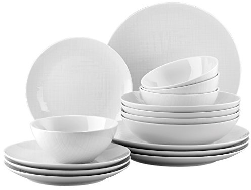 Rosenthal 11770-800001-28370 Set Med Middagstallrikar, Vit, 16 st