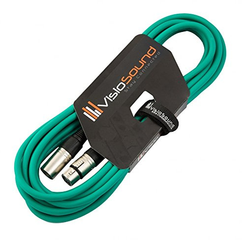 Male to Female XLR Mic Lead Balanced Microphone Patch Cable (Green, 6m) | Noiseless OFC Balanced Microphone, Signal, Audio, Patch Cable / 8 Colours