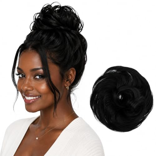 CAISHA Haargummi Haarteil Voluminös Dutt DM17cm Schwarz G1B