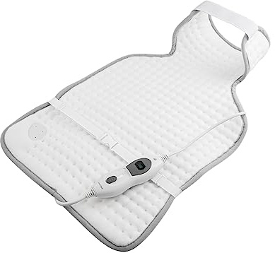 Coussin chauffant électrique - Dos - Nuque - 3 intensités - Ajustable - XXL | Lavable en machine - Microfibre douce - Protection contre la surchauffe - Forme érgonomique, épouse le dos et la nuque