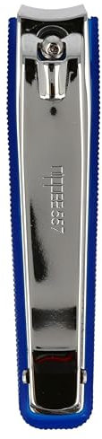 nippes Solingen Nagelknipser für Finger- und Fußnagel | Mit Nagelfang | Blau | 8 cm | Fußnagel Knipser | Nagelpflege Knipser | Nagelknipser Solingen | Erleichtert das Kürzen von festen Nägeln