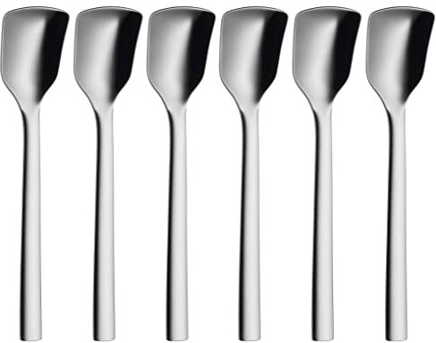 WMF Nuova Eislöffel Set 6-teilig, Eisschaufel Cromargan Edelstahl poliert spülmaschinengeeignet, L 14 cm
